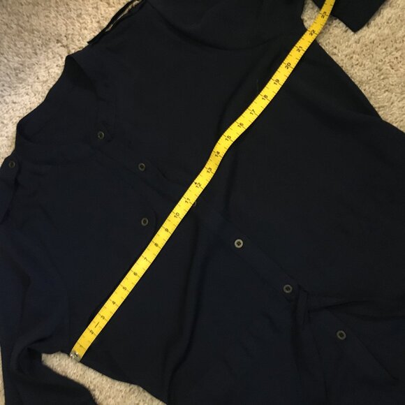 Navy Blue Military Button Down Tunic Dress - Picture 11 of 15